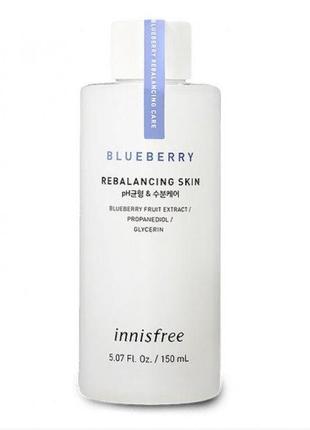 Балансирующий тонер с экстрактом черники innisfree blueberry rebalancing skin 150 мл