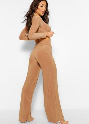 Женский комплект топ и широкие брюки карамельного цвета&nbsp;boohoo2 фото