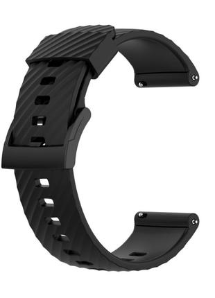 Силиконовый ремешок на часы wrist hr, suunto9, d5, spartan sport, wrist hr. ширина 24 мм. черный.