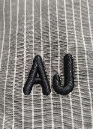 Armani jeans чоловіча сорочка сіро білого кольору в смужку розмір xl6 фото