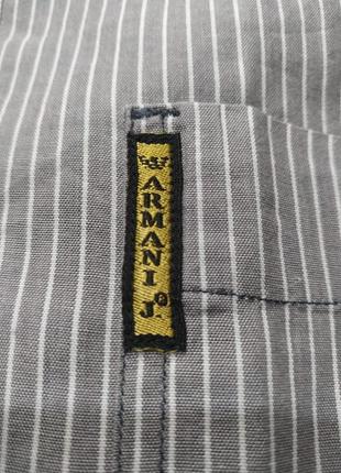 Armani jeans чоловіча сорочка сіро білого кольору в смужку розмір xl8 фото