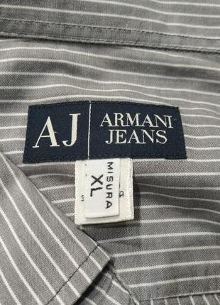 Armani jeans чоловіча сорочка сіро білого кольору в смужку розмір xl3 фото