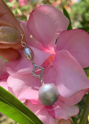 Асиметричні срібні сережки з барочними перлами ′барокко′8 фото