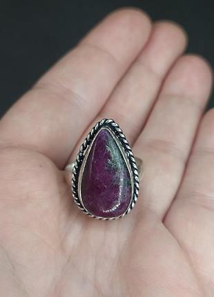 Кольцо рубин в цоизит