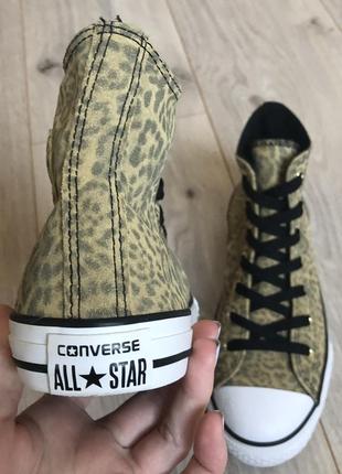 Кеды высокие леопард converse (оригинал) натуральная замша р. 35.55 фото