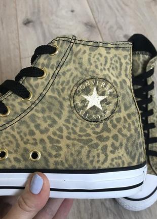 Кеды высокие леопард converse (оригинал) натуральная замша р. 35.54 фото