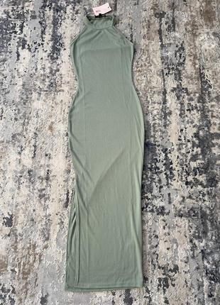 Жіноче літнє плаття, плаття міді, плаття з розрізом збоку, плаття приталене