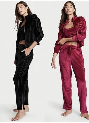 Оксамитовий костюм 3в1 рубчік victoria's secret ribbed velour 3-piece tracksuit set