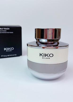 Прозора розсипчаста пудра kiko milano invisible touch face fixing powder. матова пудра кіко мілано