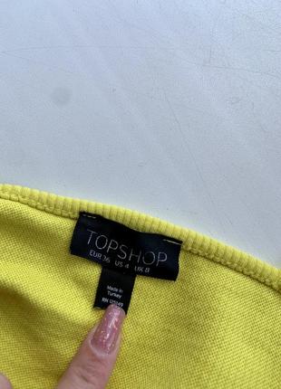 Крутий топ кроп топ яскравого лимонного 🍋цвета в рубчик от бренда 🩷topshop🩷5 фото