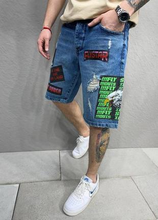 Чоловічі джинсові шорти синього кольору