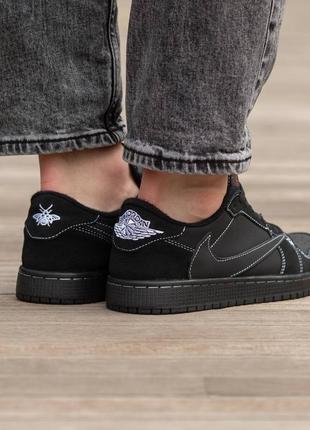 Кросівки nike air jordan retro 1 low x travis scott  og black phantom4 фото