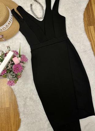 Черное вечернее платье оригинального дизайна4 фото