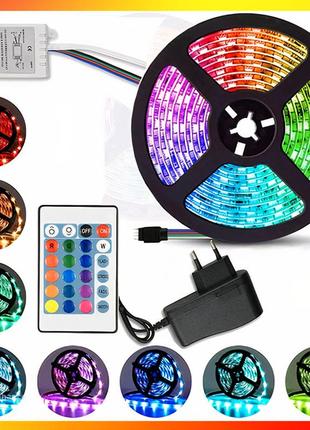 Led стрічка bluetooth світлодіодна 5м rgb 3528