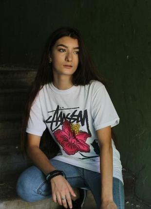 Белая футболка  stussy 100% хлопок1 фото