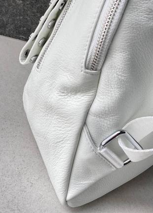Рюкзак polina&eiterou кожаный белый2 фото