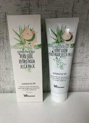 Маска увлажняющая с алоэ и коллагеном elizavecca face care milky piggy herb soul hydro aqua jella pack