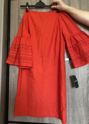 Красное платье ralph lauren