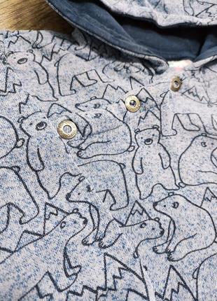 Толстовка, кофта с капюшоном, topomini, р. 80-86, 12-18мес.