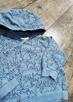 Толстовка, кофта с капюшоном, topomini, р. 80-86, 12-18мес.