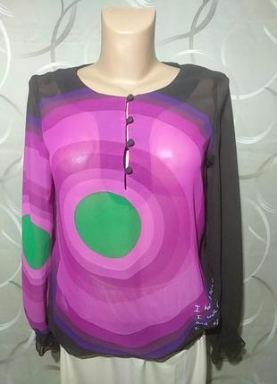 Блуза шифоновая с геометрическим принтом,размер m2 фото