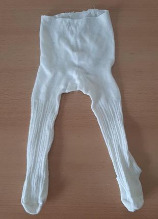 Белые колготы малыш узор