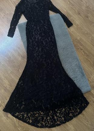 Плаття stefano lompas,сукня в підлогу,вечірня мереживна ошатна зі шлейфом2 фото