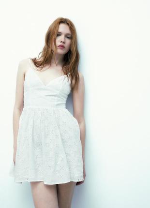 Білий сарафан zara сукня zara белый сарафан