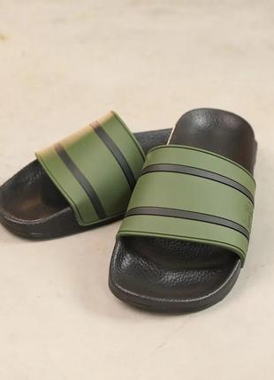 Стильные шлепанцы, шлепанцы, шапки мужские хаки/зеленые резиновые/резина - мужская обувь на лето
