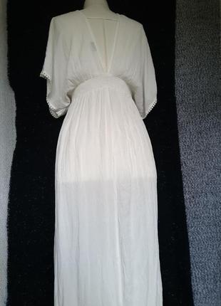 100% вискоза. женское  натуральное молочное вискозное платье вышивка  сарафан вышиванка фотосессия3 фото