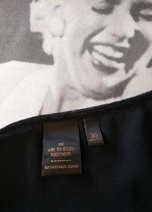 Блузка чорного кольору в принт гусячі лапки, черная блузка8 фото