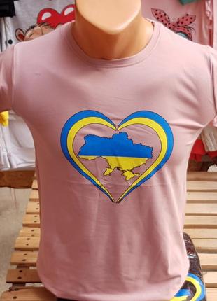 Футболка на дівчинку патриотична на зріст від 146 до 170