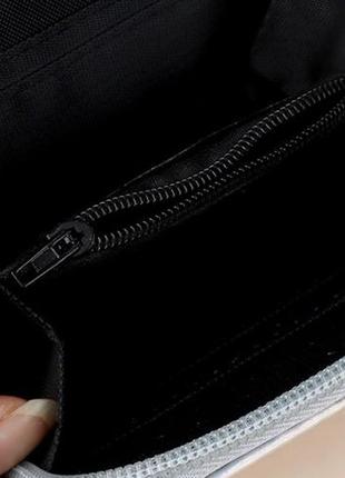 Новий чудовий лаковий сріблястий короткий гаманець на блискавці котик кіт8 фото