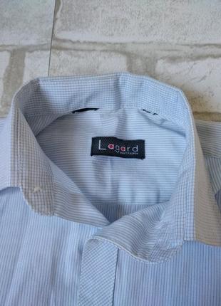 Рубашка на мальчика белая в голубую полоску lagard3 фото