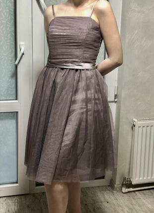 Сукня на випускний випускне атлас и фатин платье болеро миди серпневої