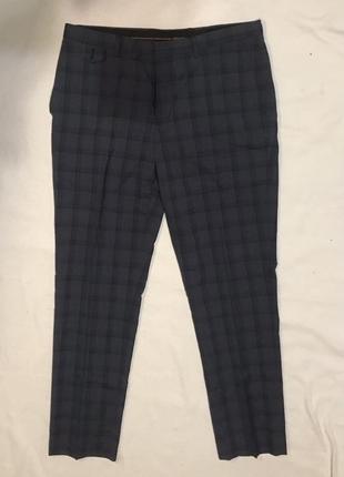 Брюки класичні в клітку burton menswear slim fit 34 r/ 86 cm