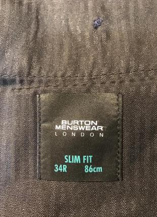 Брюки класичні в клітку burton menswear slim fit 34 r/ 86 cm4 фото