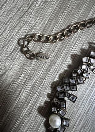 Ожерелье с жемчугом и кристаллами zara3 фото