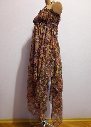 Классное пляжное шифоновое платье сарафан туника парео. размер 46.2 фото