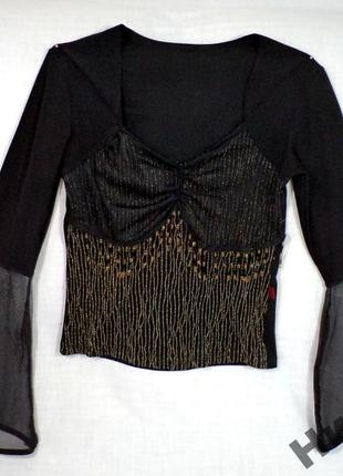 Блузка нарядная трикотажная - расклешенный рукав 40-42р3 фото