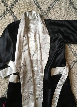 Халат кимоно   двусторонний  с вышивкой  дракон, винтаж3 фото