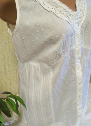Бабовняна блуза з мереживом3 фото