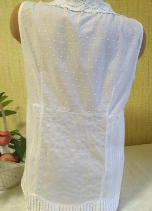 Бабовняна блуза з мереживом4 фото