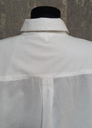 Рубашка,блуза белая хлопковая 100% хлопок легкая ,летняя.4 фото