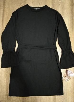 Стильне плаття з довгими рукавами і завʼязками навколо талії6 фото