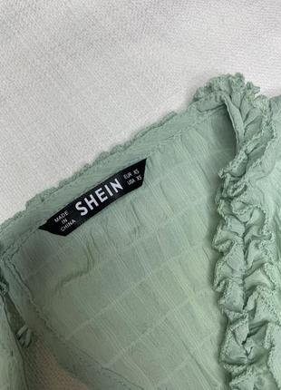 Зеленый мятный ромпер комбинезон с шортами, открытая спина6 фото