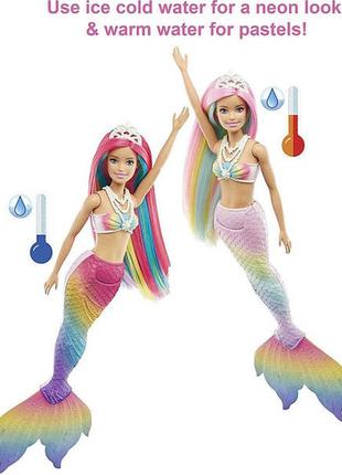 Лялька барбі русалочка змінює колір barbie dreamtopia rainbow magic mermaid doll mattel3 фото