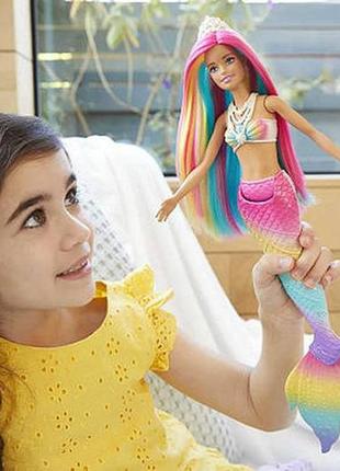 Лялька барбі русалочка змінює колір barbie dreamtopia rainbow magic mermaid doll mattel2 фото