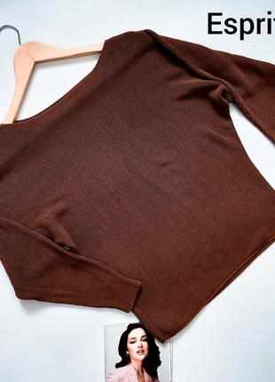 Женский пуловер коричневого цвета от бренда esprit