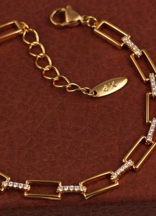 Браслет xuping jewelry периметр 18 см 5 мм золотистый